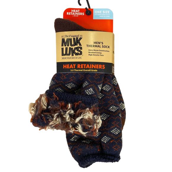 Muk Luks Heat Retainer Insulated Thermal Socks Shoe Sz 10-13 Cold Weather Snow - Picture 1 of 11